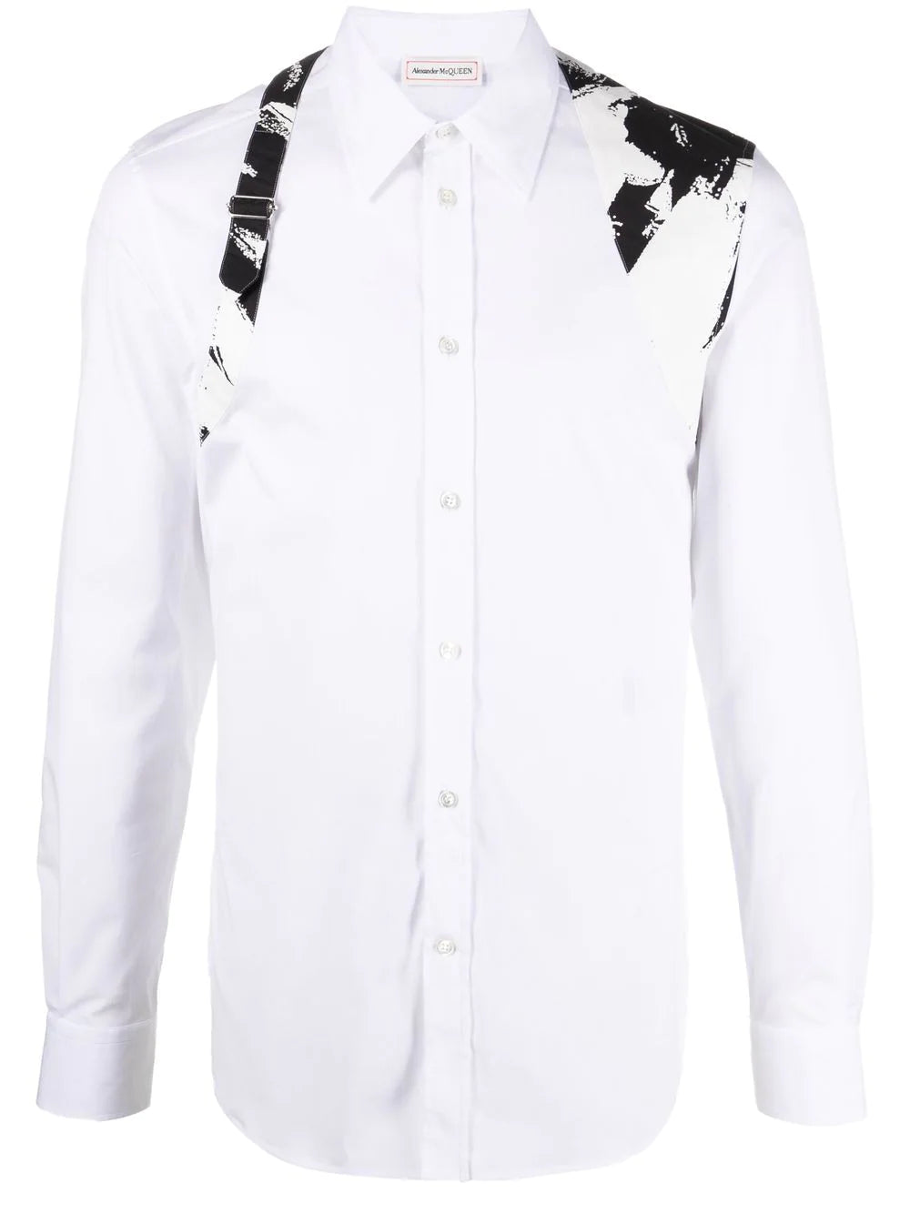 ALEXANDER MCQUEEN Abstract Print Harness Shirt White - MAISONDEFASHION.COM