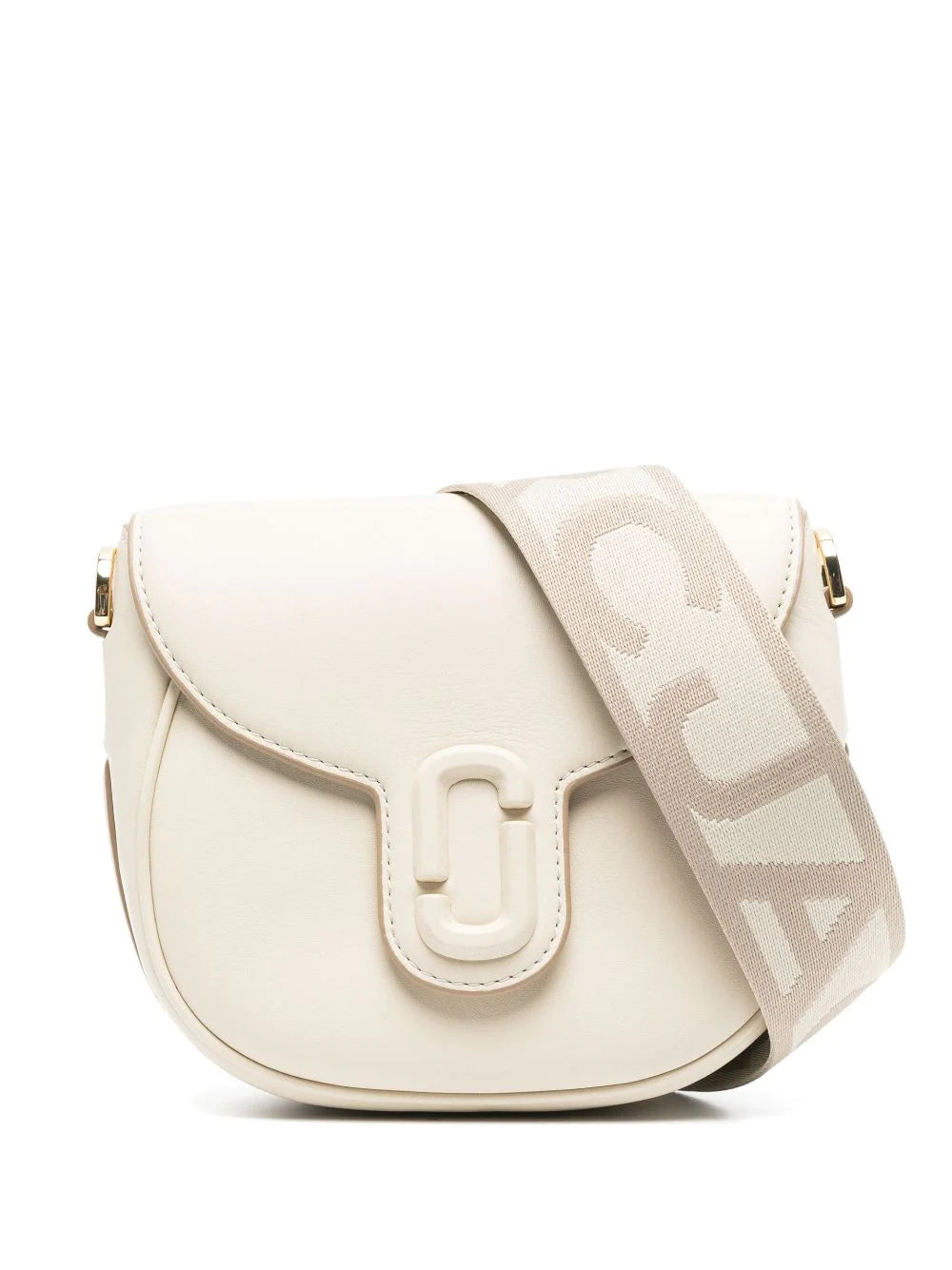 The J Marc Small Leather Saddle Bag in White - Marc Jacobs