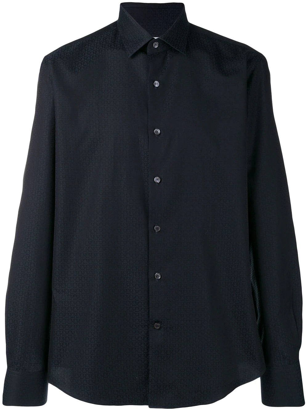 SALVATORE FERRAGAMO Gancini Printed Shirt Navy - MAISONDEFASHION.COM