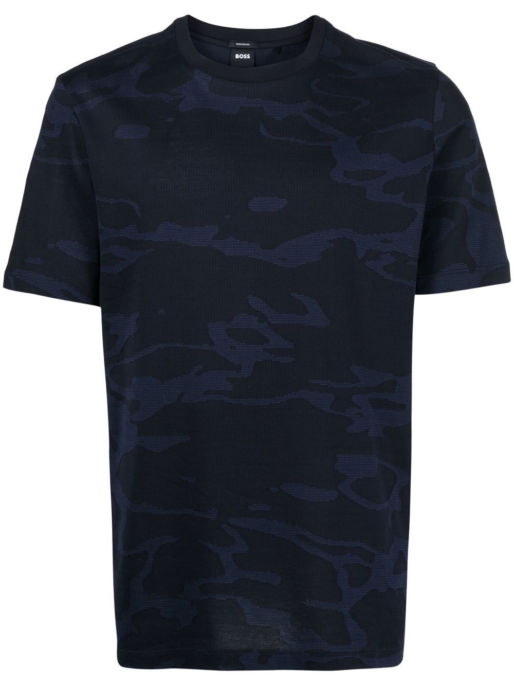 BOSS Graphic-print T-shirt Dark Blue - MAISONDEFASHION.COM