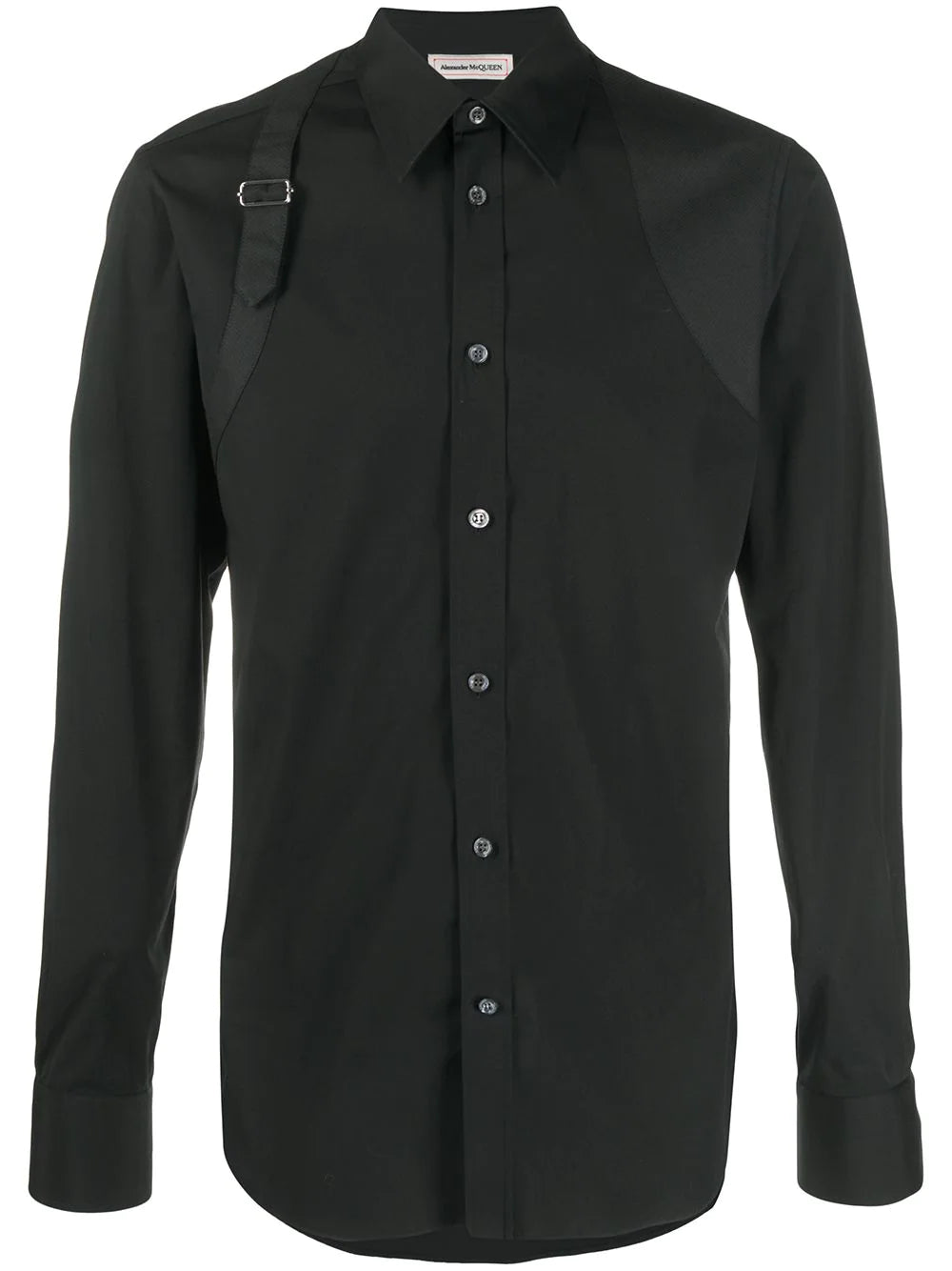 Alexander McQueen Harness Shirt Black/Black - MAISONDEFASHION.COM