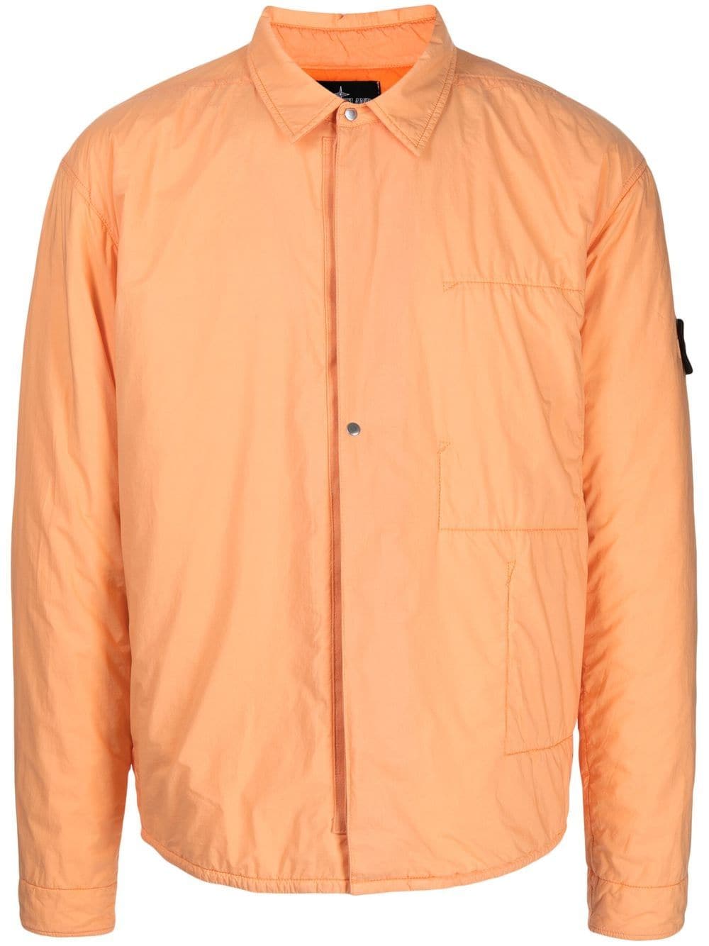 STONE ISLAND Concealed press-stud fastening jacket Orange - MAISONDEFASHION.COM