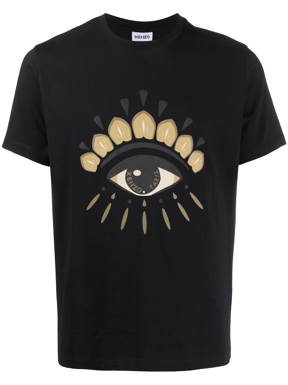 KENZO Eye Print T Shirt Black MAISONDEFASHION.COM