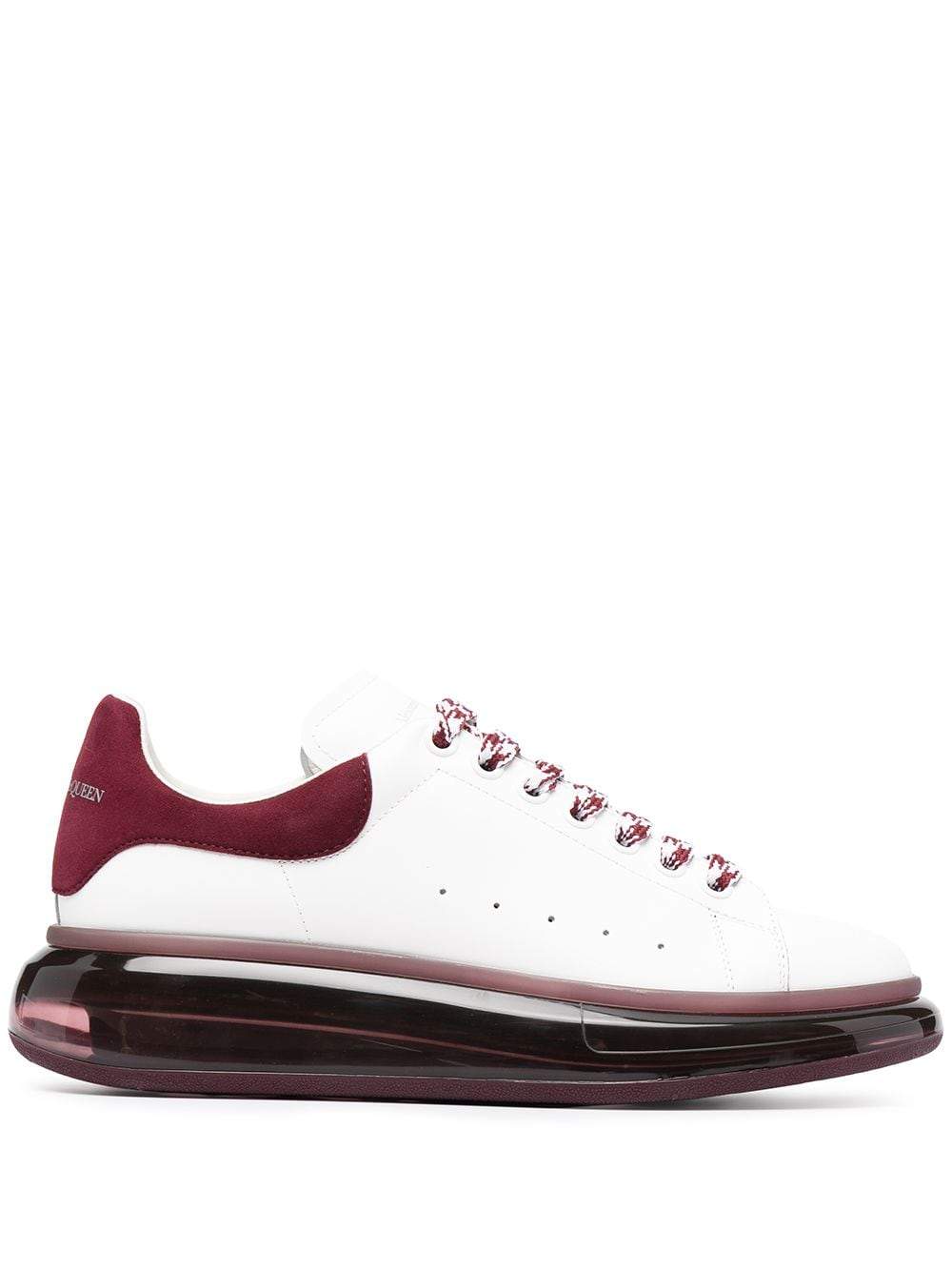 ALEXANDER MCQUEEN Oversized Sole Sneakers White/Bordeaux - MAISONDEFASHION.COM