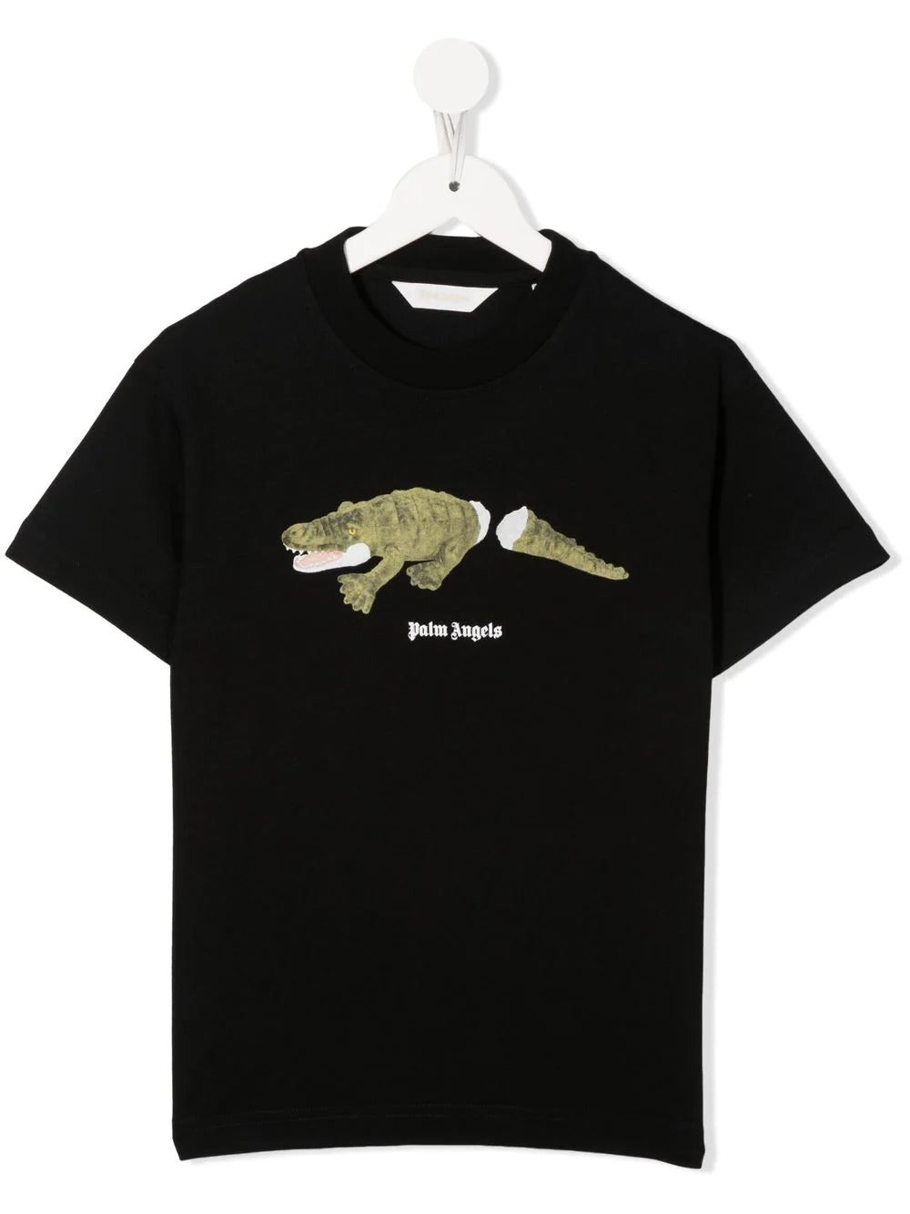 PALM ANGELS KIDS Crocodile T-Shirt Black/Green - MAISONDEFASHION.COM