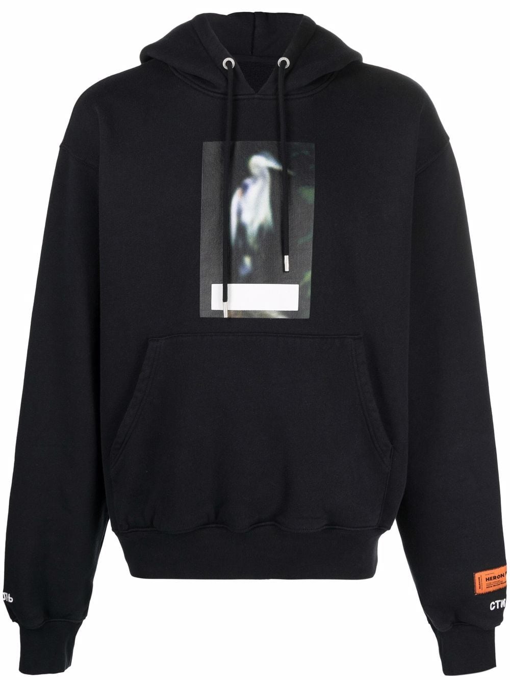 HERON PRESTON Censored Heron Graphic Hoodie Black - MAISONDEFASHION.COM