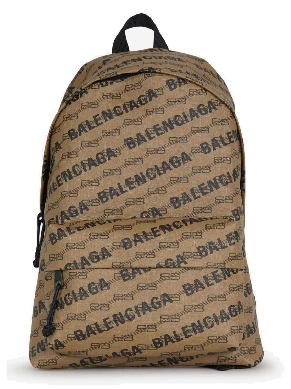 BALENCIAGA Signature Logo Backpack Beige/Black - MAISONDEFASHION.COM