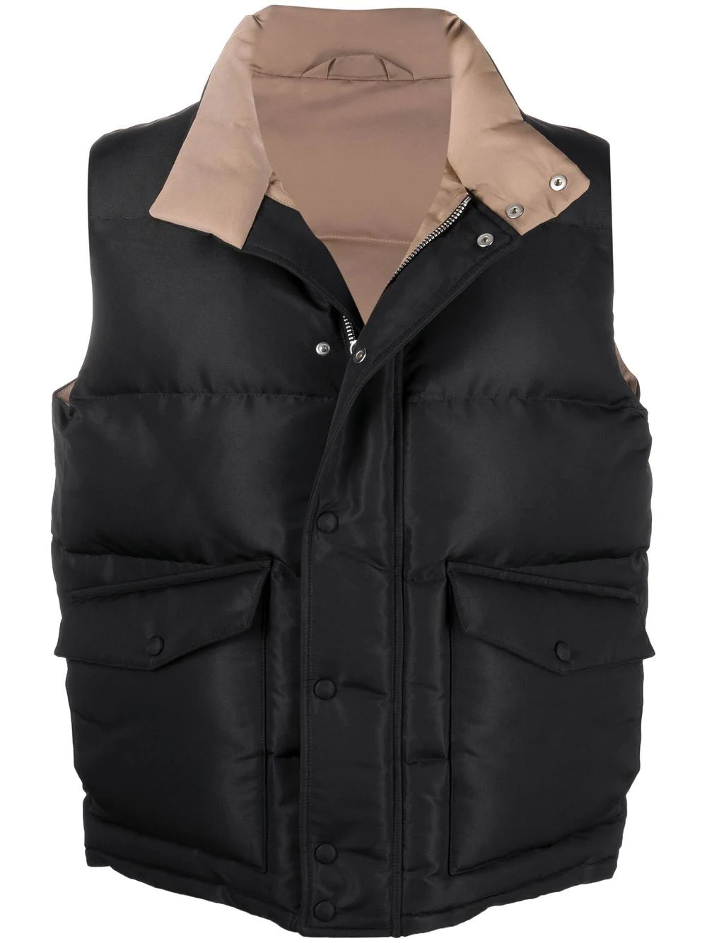 ALEXANDER MCQUEEN Graffiti Logo Gilet Black/Beige - MAISONDEFASHION.COM