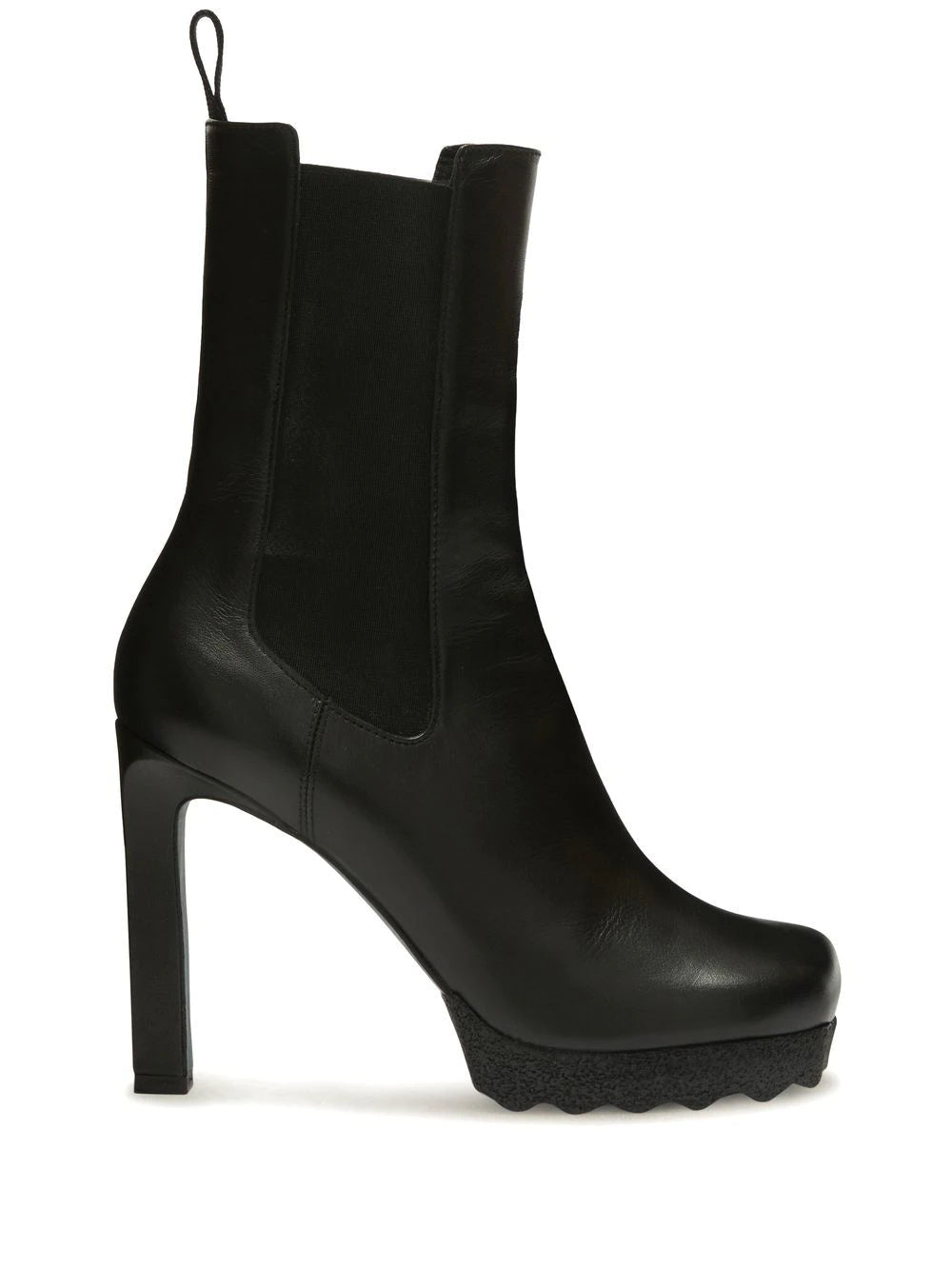 OFF WHITE WOMEN Calf Sponge High Chelsea Boot Black - MAISONDEFASHION.COM