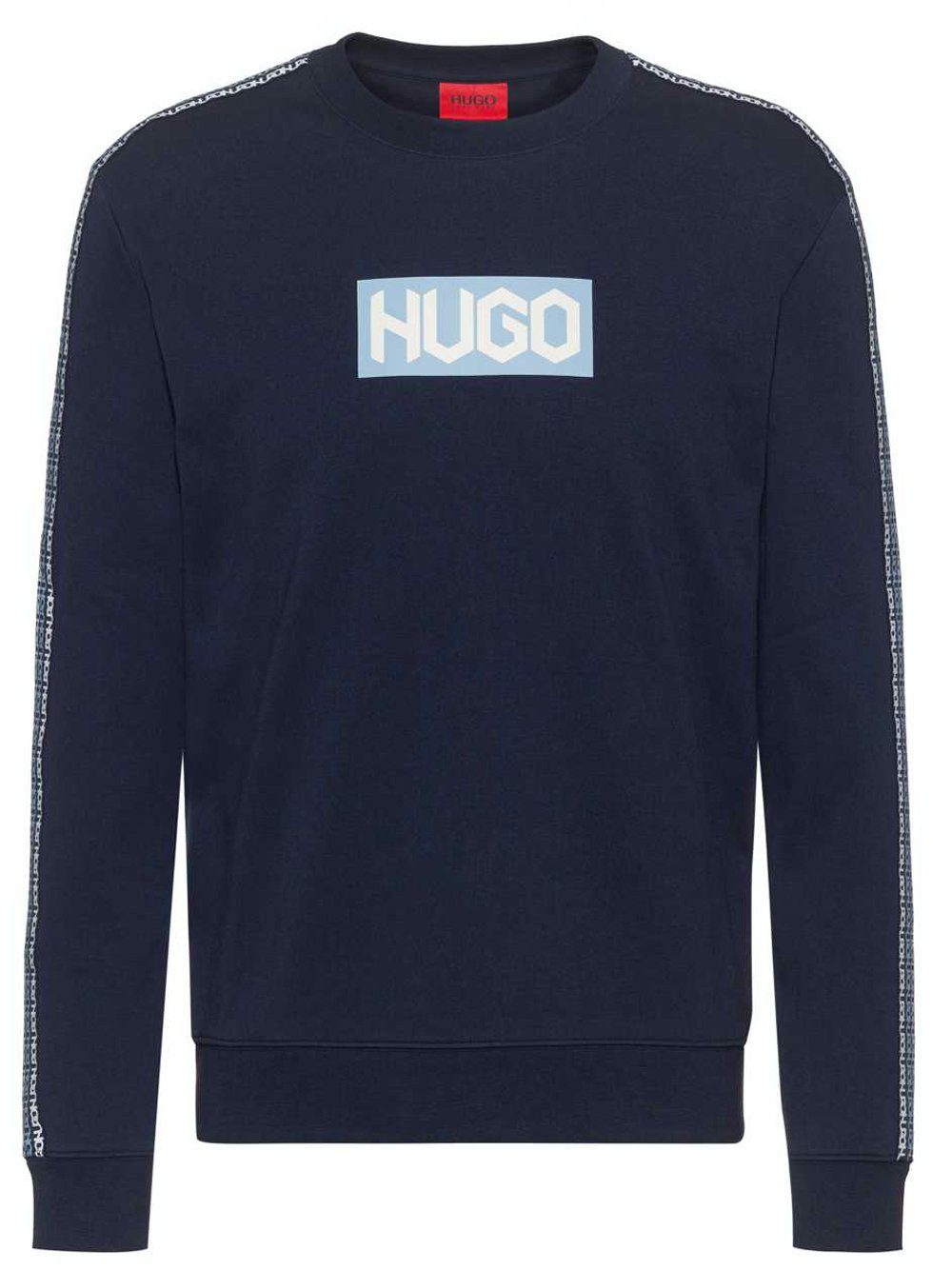 HUGO Tyre Logo Printed Sweatshirt Navy - MAISONDEFASHION.COM