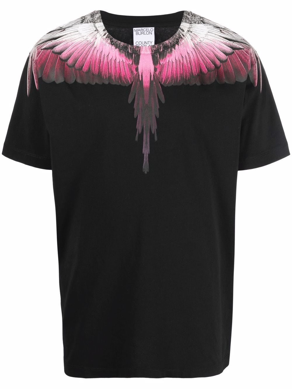 MARCELO BURLON Wings Regular T-Shirt Black - MAISONDEFASHION.COM