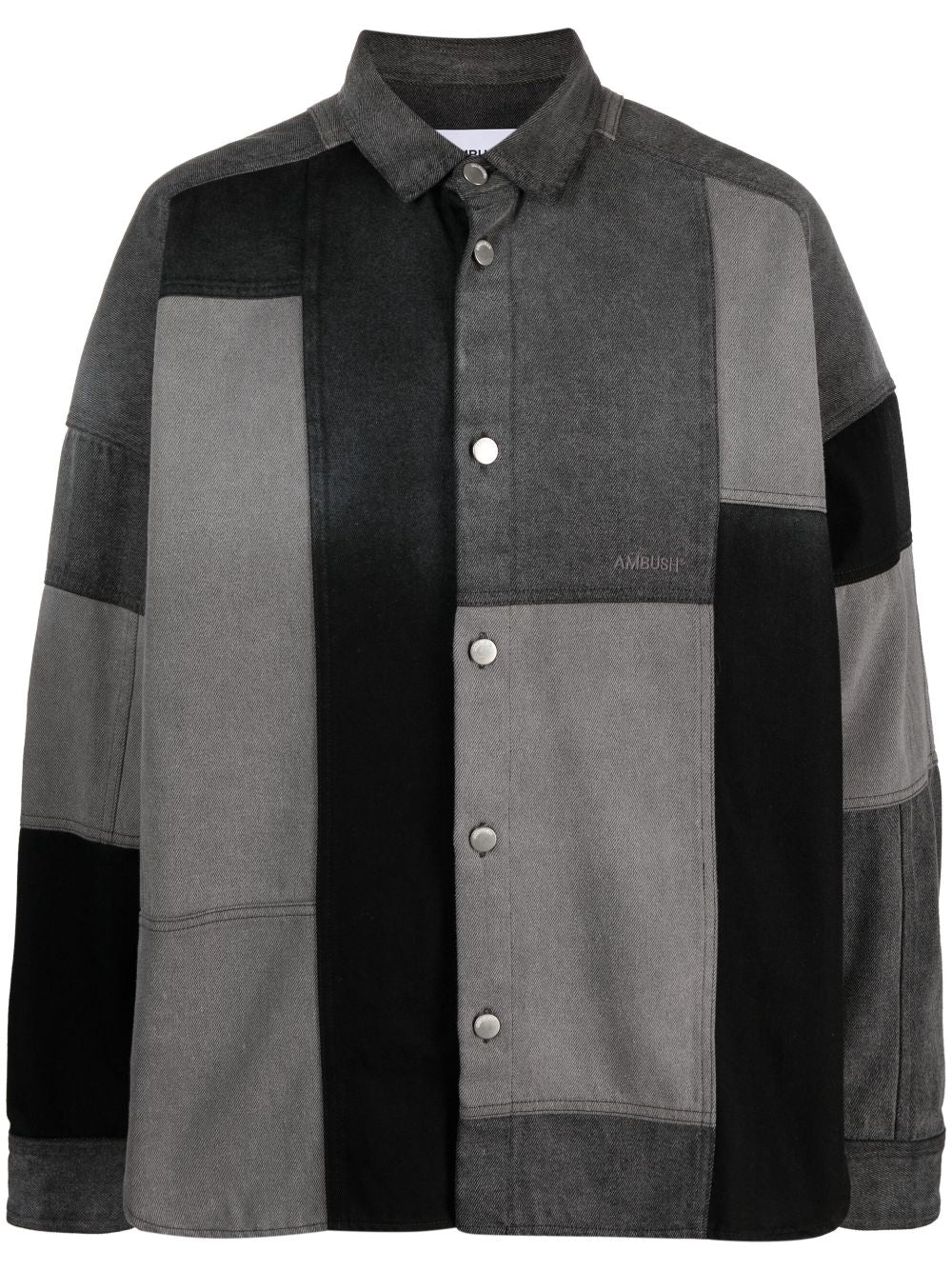 AMBUSH Patchwork Denim Shirt Black - MAISONDEFASHION.COM
