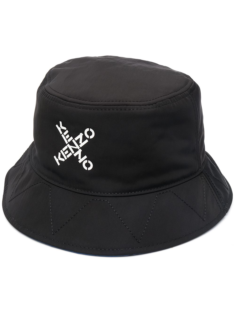 KENZO Cross Logo Bucket Hat Black - MAISONDEFASHION.COM