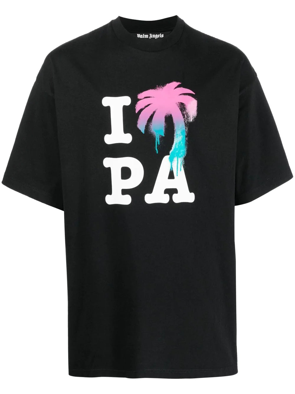 PALM ANGELS I Love Pa Classic Tee Black/Multi - MAISONDEFASHION.COM