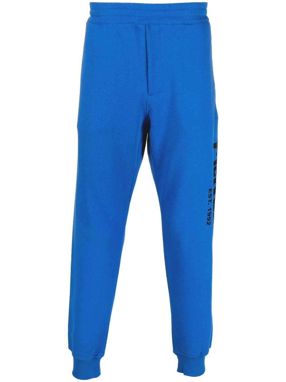 ALEXANDER MCQUEEN Graffiti Logo Print Sweat Pants Royal Blue - MAISONDEFASHION.COM