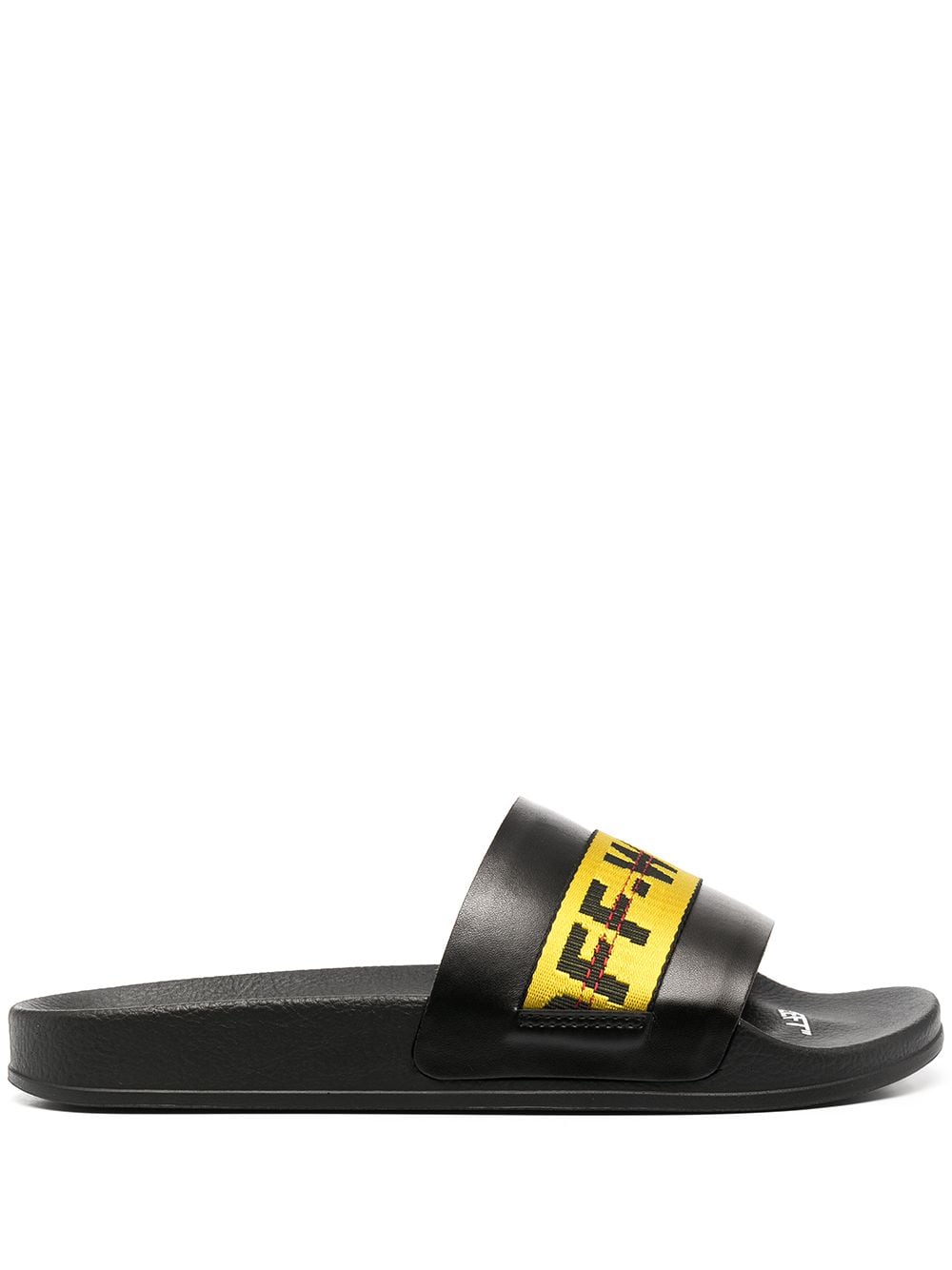 OFF-WHITE Industrial Belt Sliders Black/Yellow - Maison De Fashion 