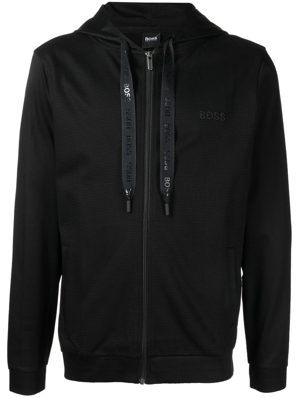 BOSS Heritage zip-up hoodie Black - MAISONDEFASHION.COM