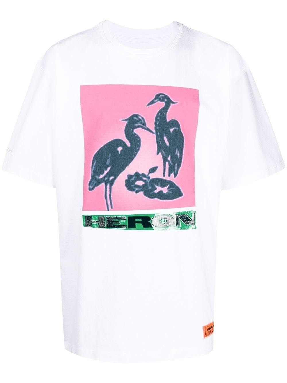 Heron Preston Nightshift Heron T-Shirt White - MAISONDEFASHION.COM