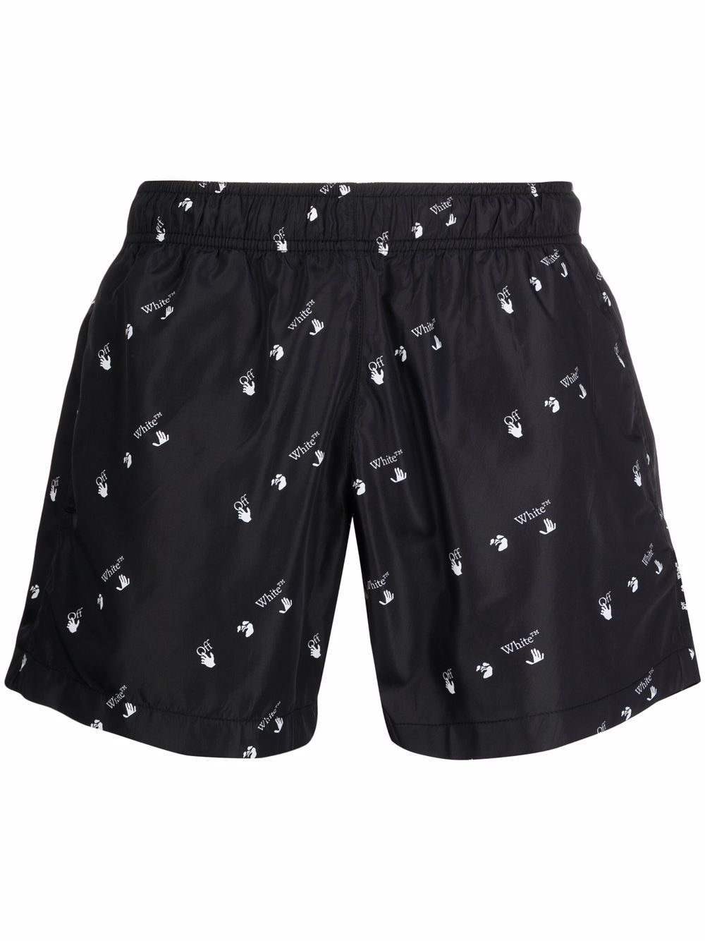 OFF-WHITE All Over Logo Swim Shorts Black - MAISONDEFASHION.COM