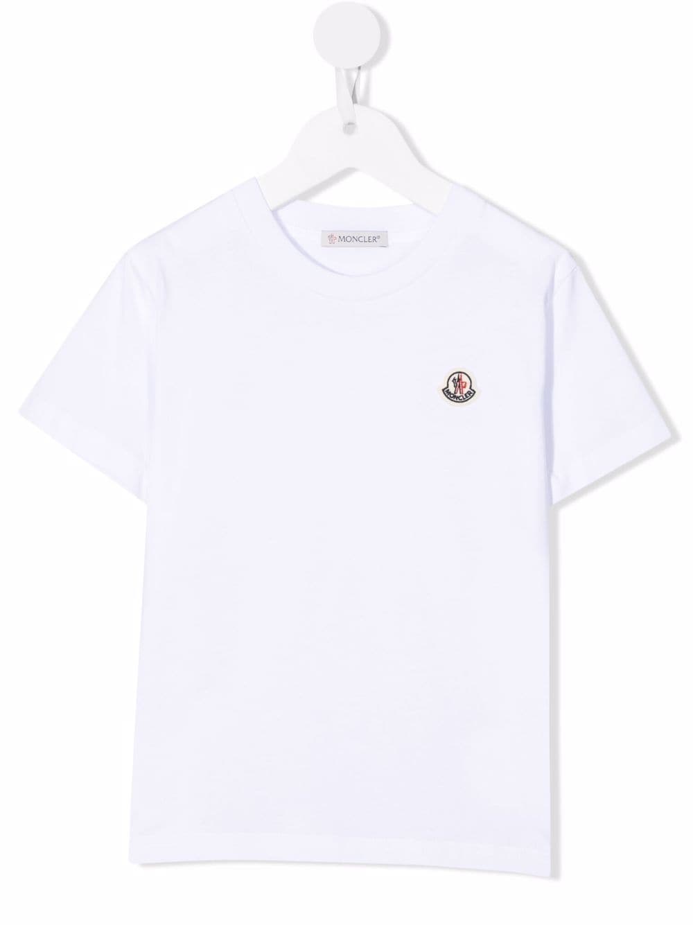 MONCLER KIDS Logo-patch T-shirt White - MAISONDEFASHION.COM