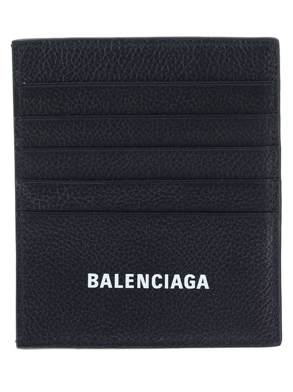 BALENCIAGA Logo Card Holder Black - MAISONDEFASHION.COM