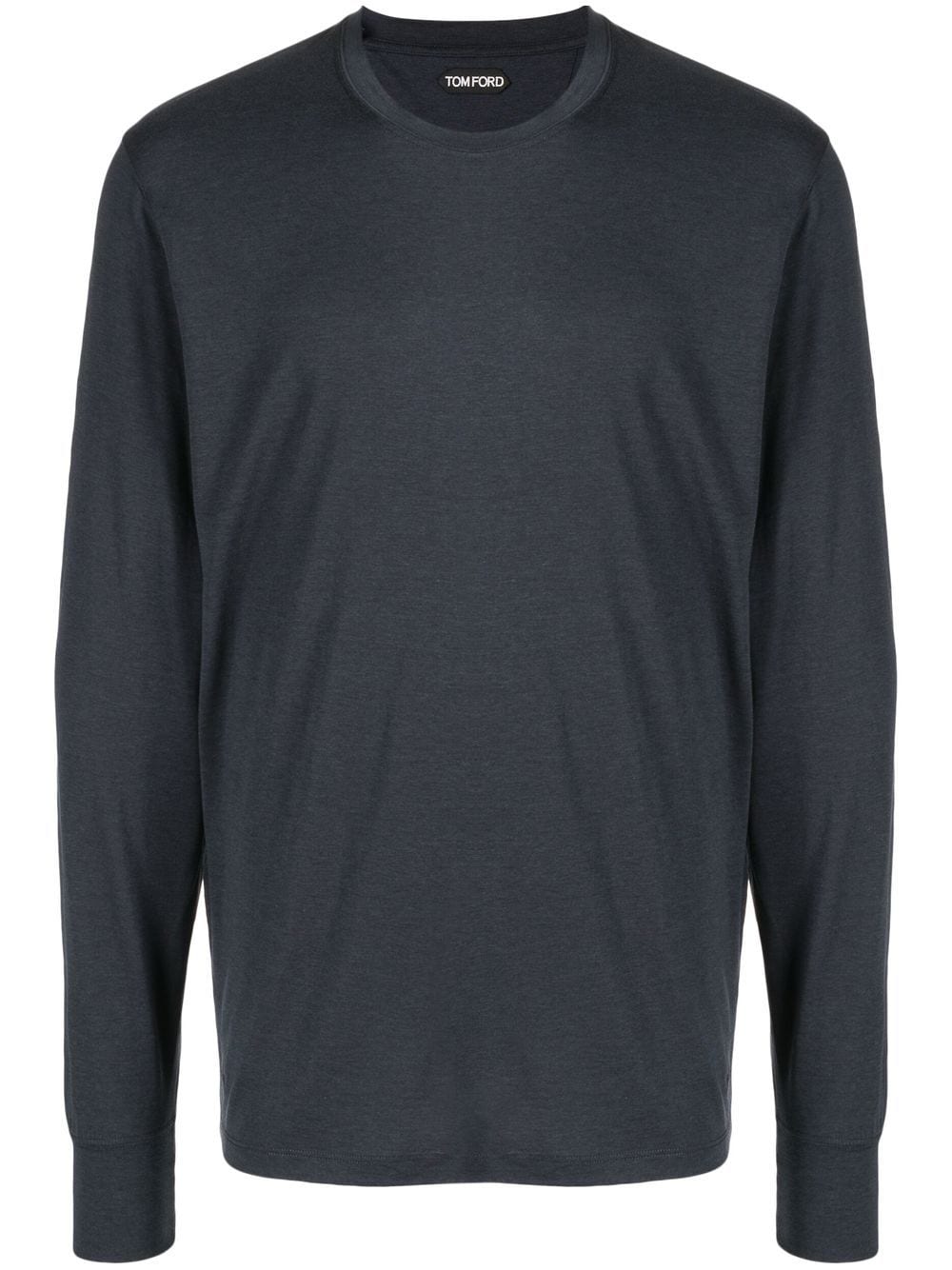 TOM FORD Solid-colour long-sleeve T-shirt Navy - MAISONDEFASHION.COM