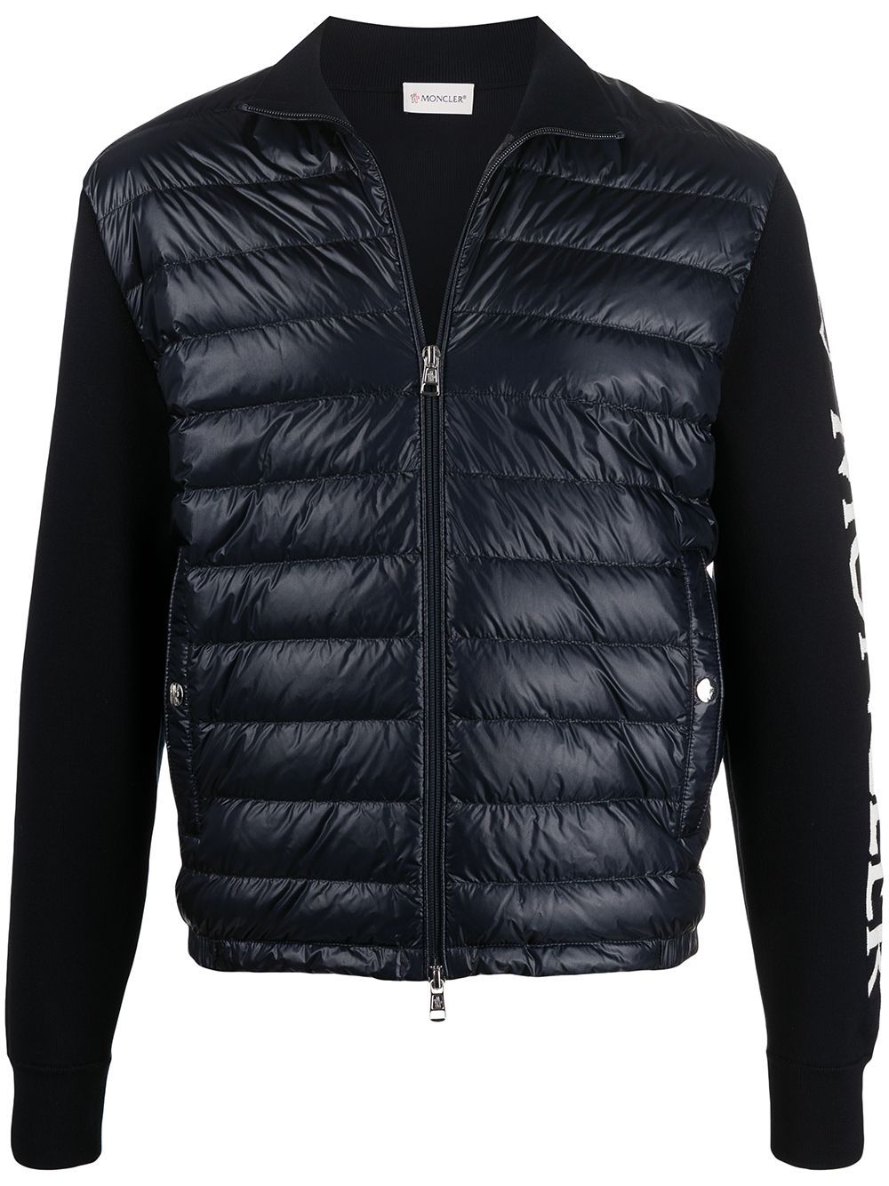 MONCLER Cardigan Tricot Logo Jacket Navy - MAISONDEFASHION.COM