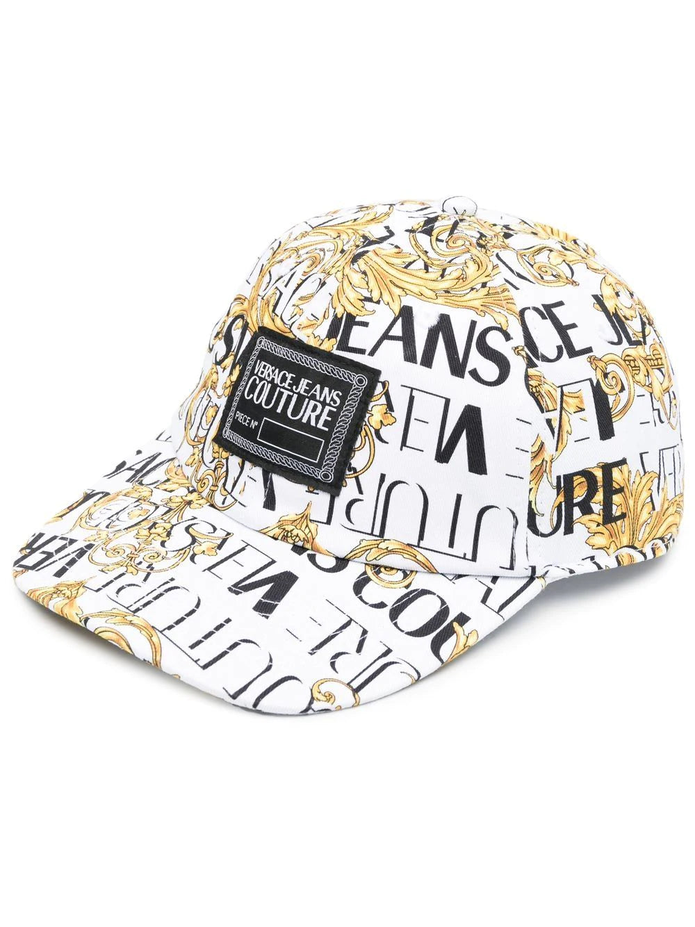 VERSACE Baroque Logo Cap White/Gold - MAISONDEFASHION.COM