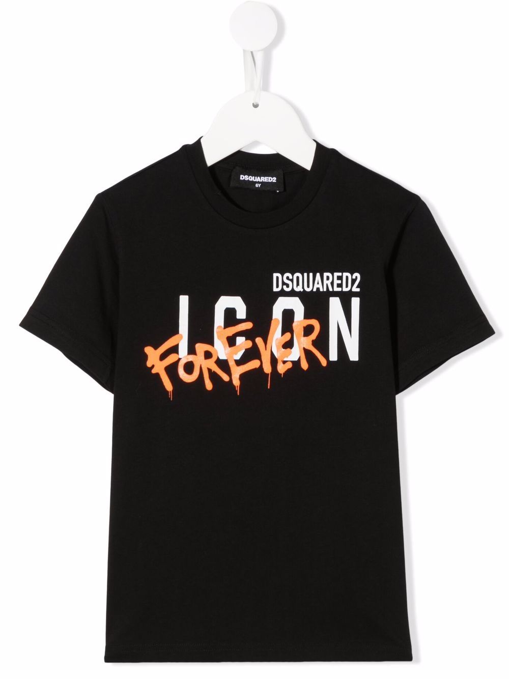 DSQUARED2 KIDS Logo Print T-Shirt Black - MAISONDEFASHION.COM