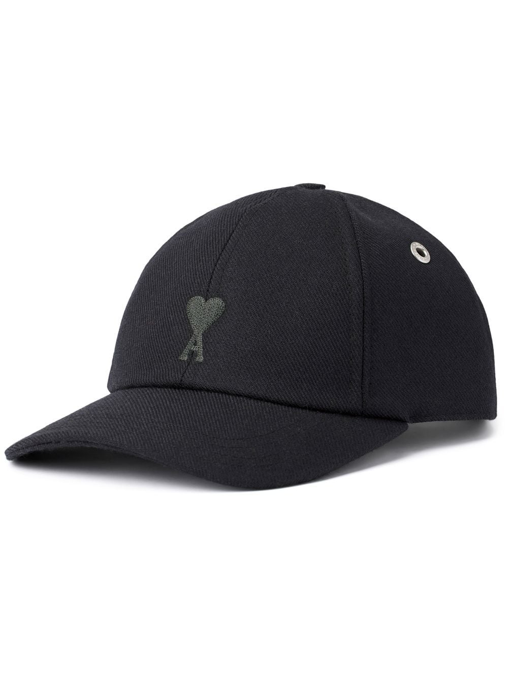 AMI PARIS Tonal Ami De Coeur Embroidery Cap Black - MAISONDEFASHION.COM