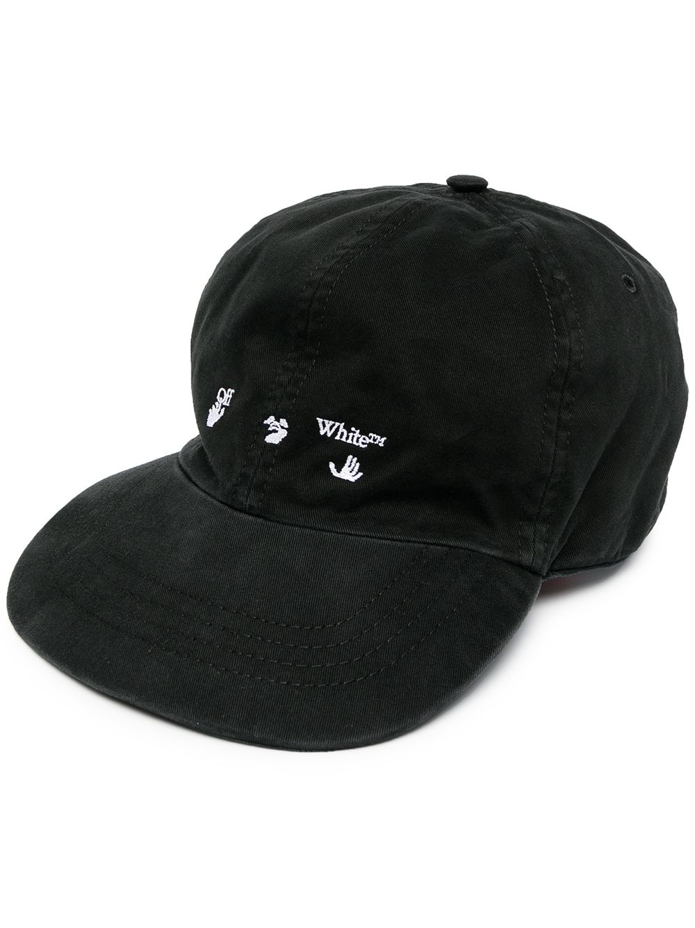 OFF-WHITE Logo Embroidered Baseball Cap Black - MAISONDEFASHION.COM