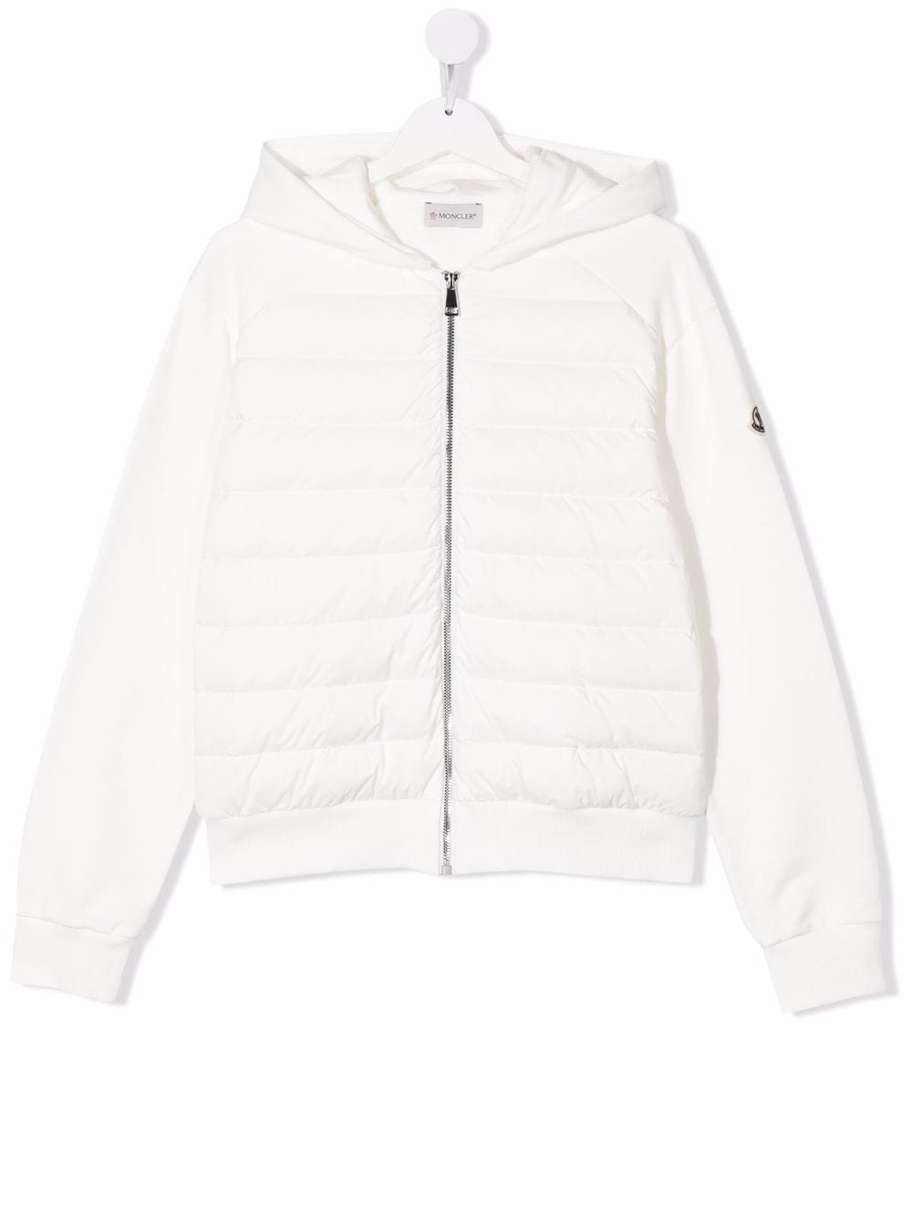 MONCLER KIDS Quilted Panelled Jacket White - MAISONDEFASHION.COM