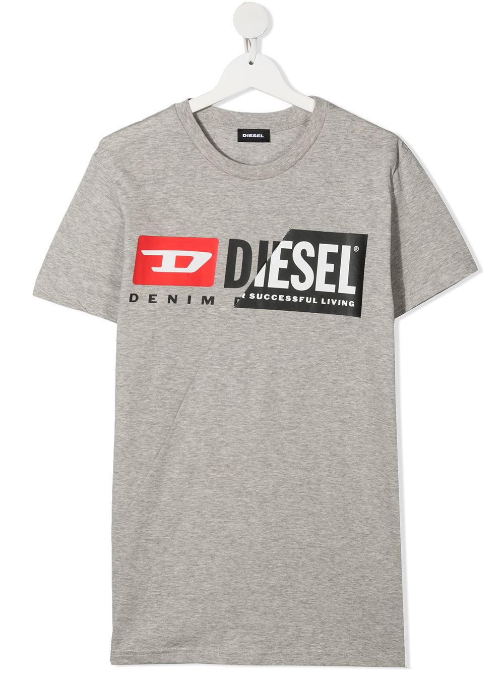 DIESEL KIDS Logo T-Shirt Grey - MAISONDEFASHION.COM