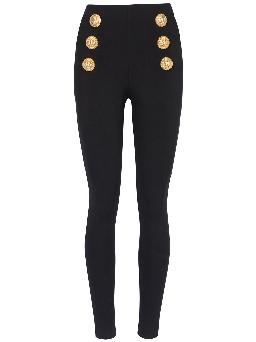 BALMAIN WOMEN 6 Button Jersey Pants Black - MAISONDEFASHION.COM