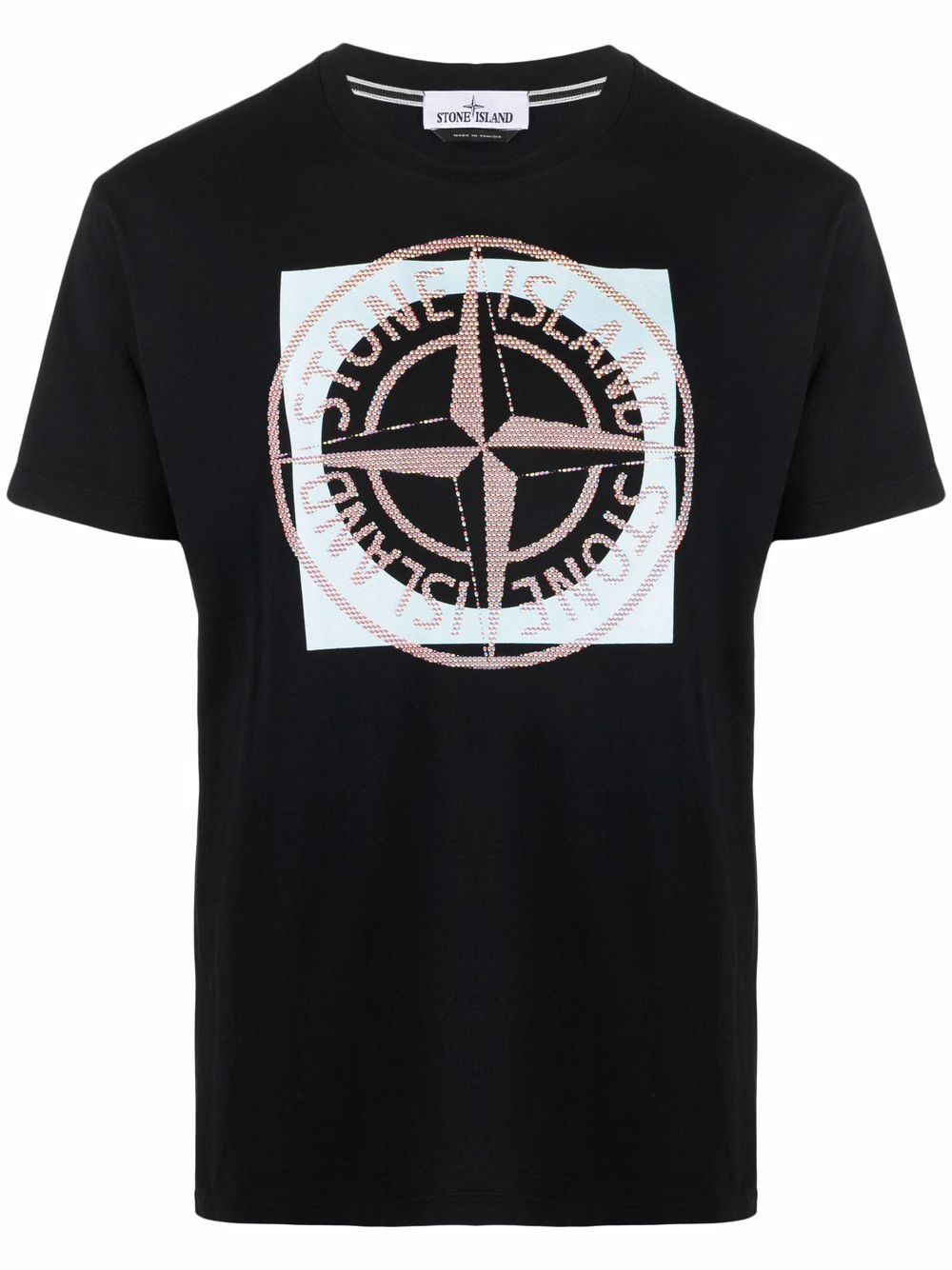 STONE ISLAND Logo T-Shirt Black - MAISONDEFASHION.COM