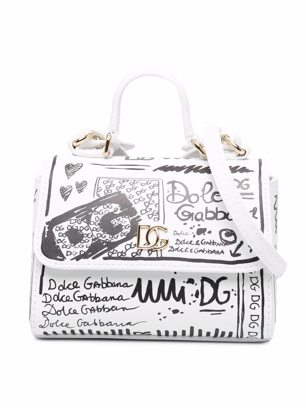 DOLCE & GABBANA KIDS Graffiti-print tote bag White - MAISONDEFASHION.COM