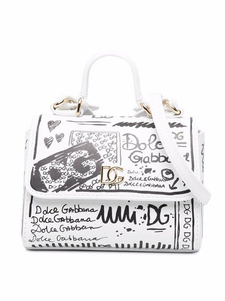 DOLCE & GABBANA KIDS Graffiti-print tote bag White