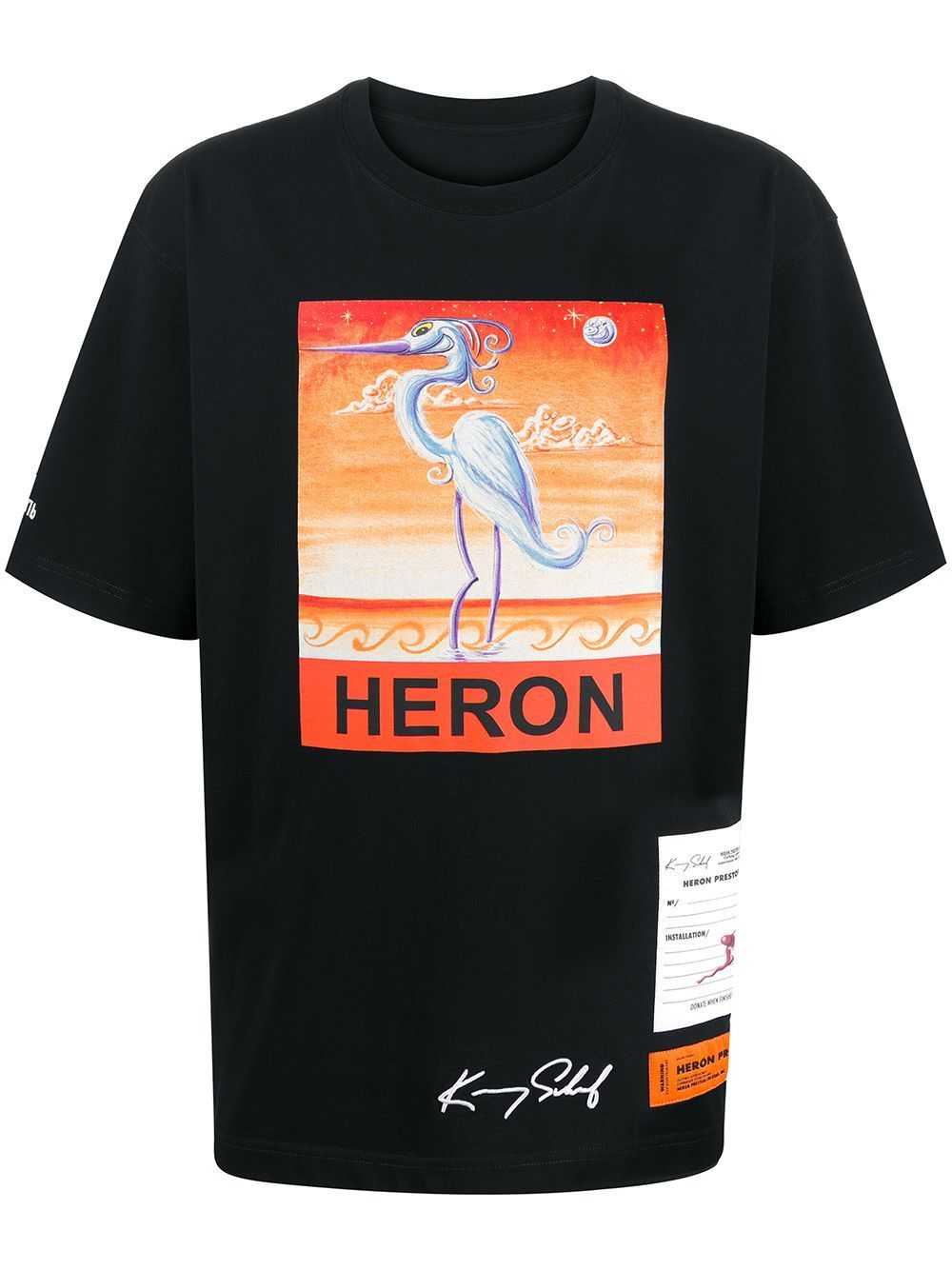 HERON PRESTON Swan Print T-shirt Black - Maison De Fashion 