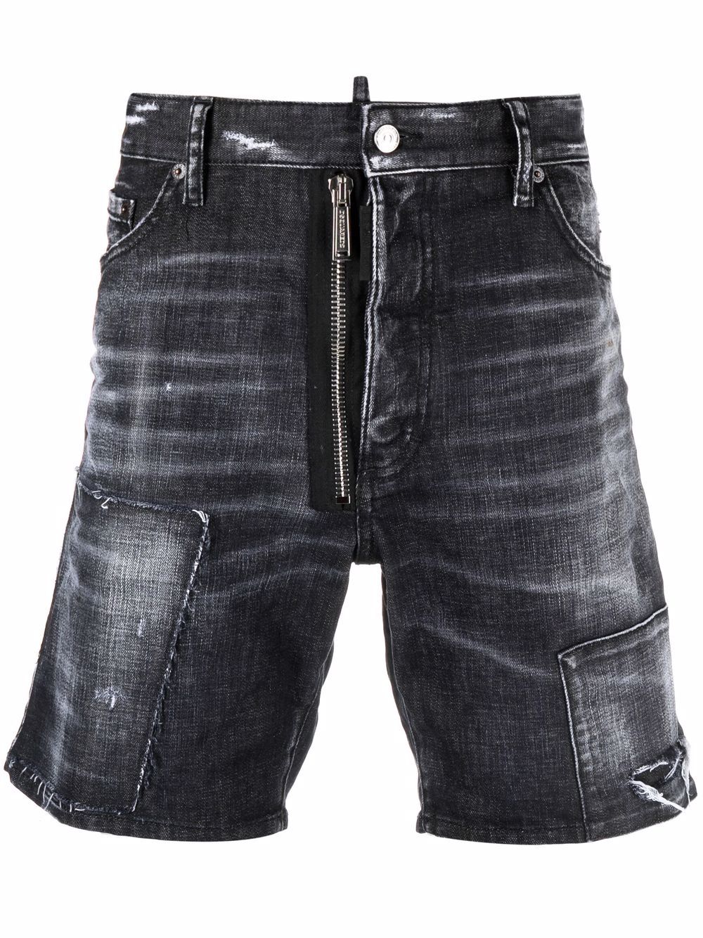 DSQUARED2 Faded Shorts Black - MAISONDEFASHION.COM