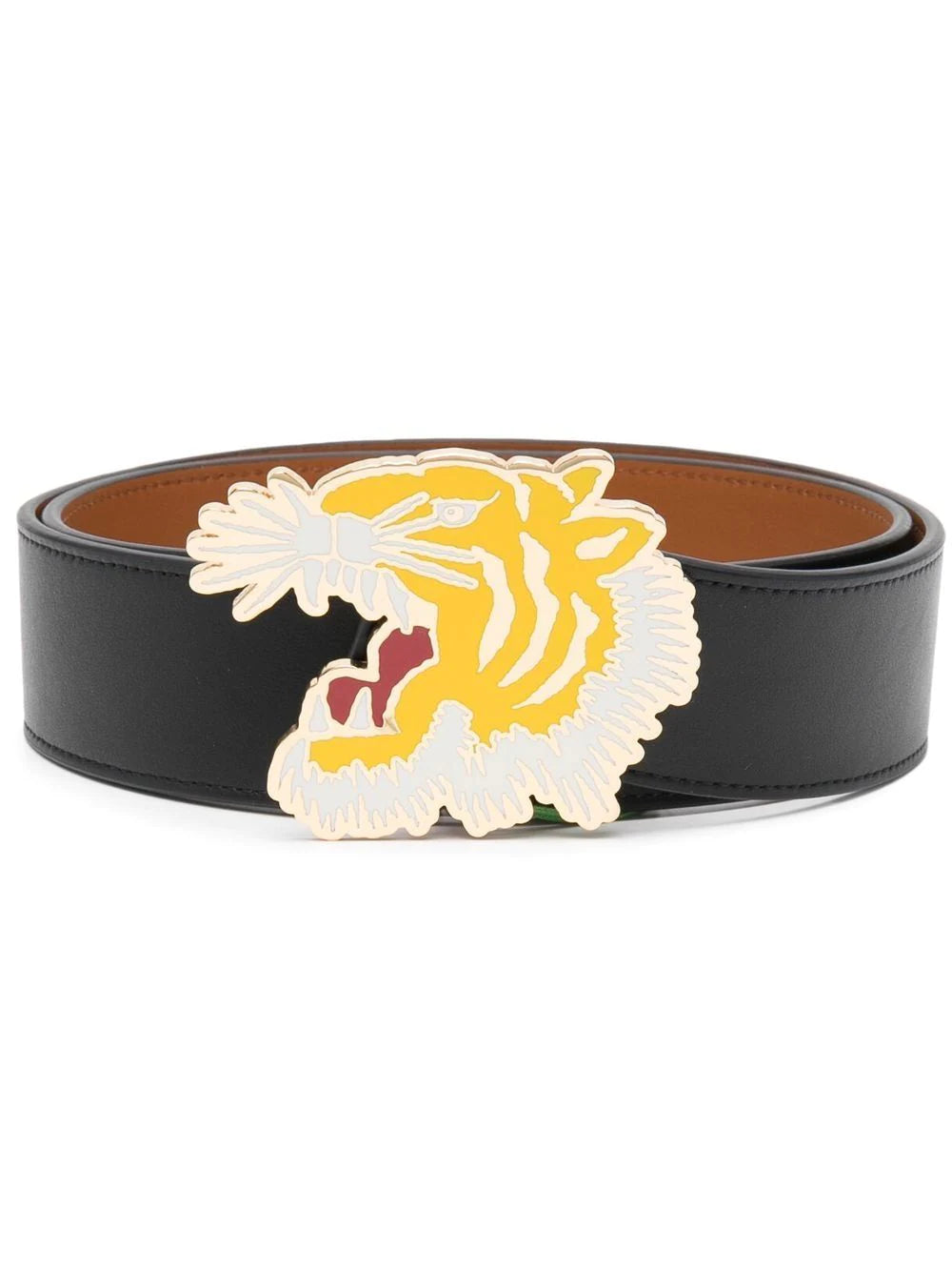 KENZO Reversible Tiger Belt Black/Brown - MAISONDEFASHION.COM