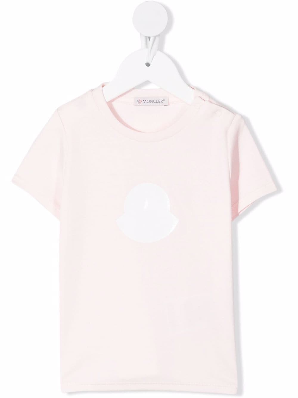 MONCLER KIDS Logo print T-shirt Pink - MAISONDEFASHION.COM