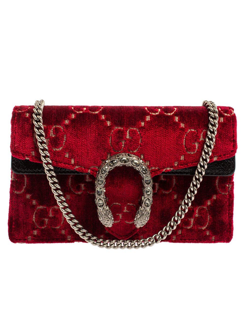 Gucci Pre-Loved (BRAND NEW) GG Velvet Mini Dionysus Crossbody Bag Red - MAISONDEFASHION.COM