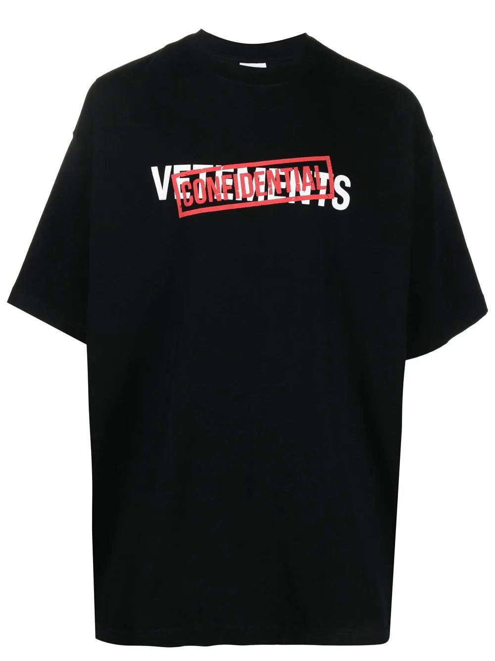 VETEMENTS Confidential Logo T-Shirt Black - MAISONDEFASHION.COM