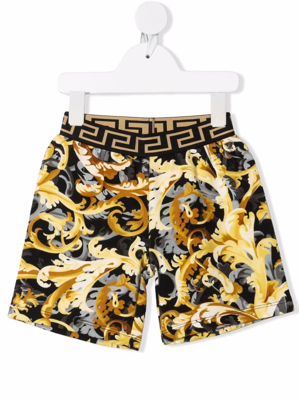 VERSACE BABY Barocco print Greca-detail shorts - MAISONDEFASHION.COM