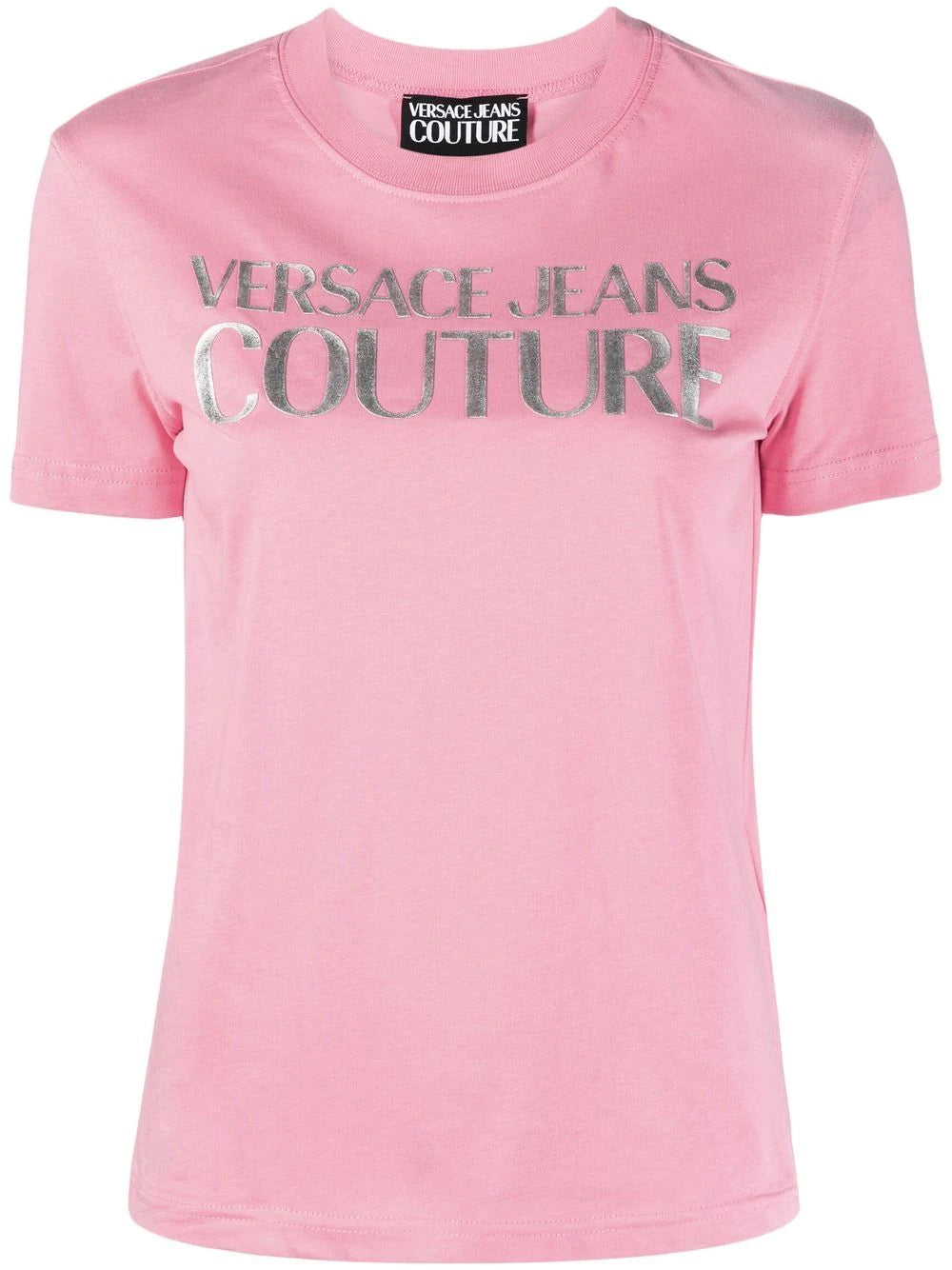 VERSACE WOMEN Foil Logo T-Shirt Pink - MAISONDEFASHION.COM