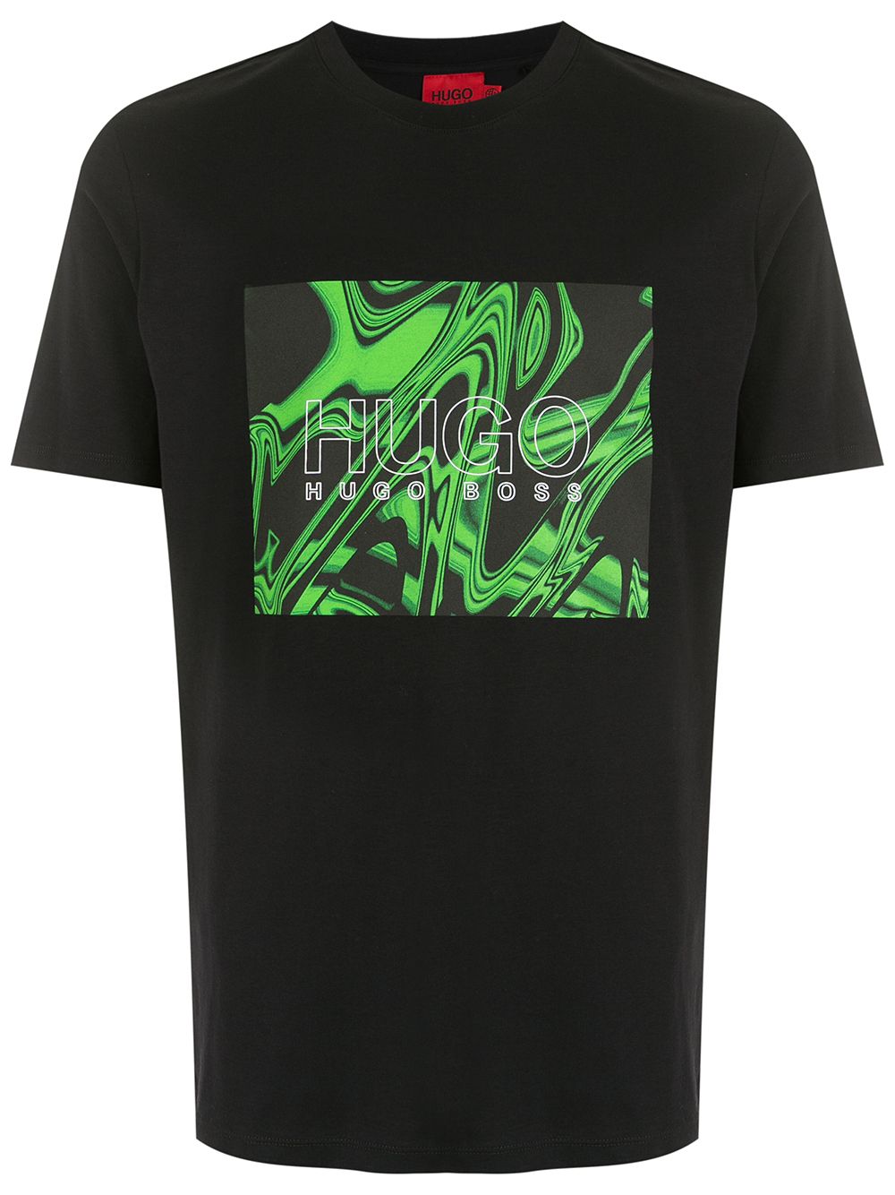 HUGO Glitch Print T-Shirt Black - MAISONDEFASHION.COM