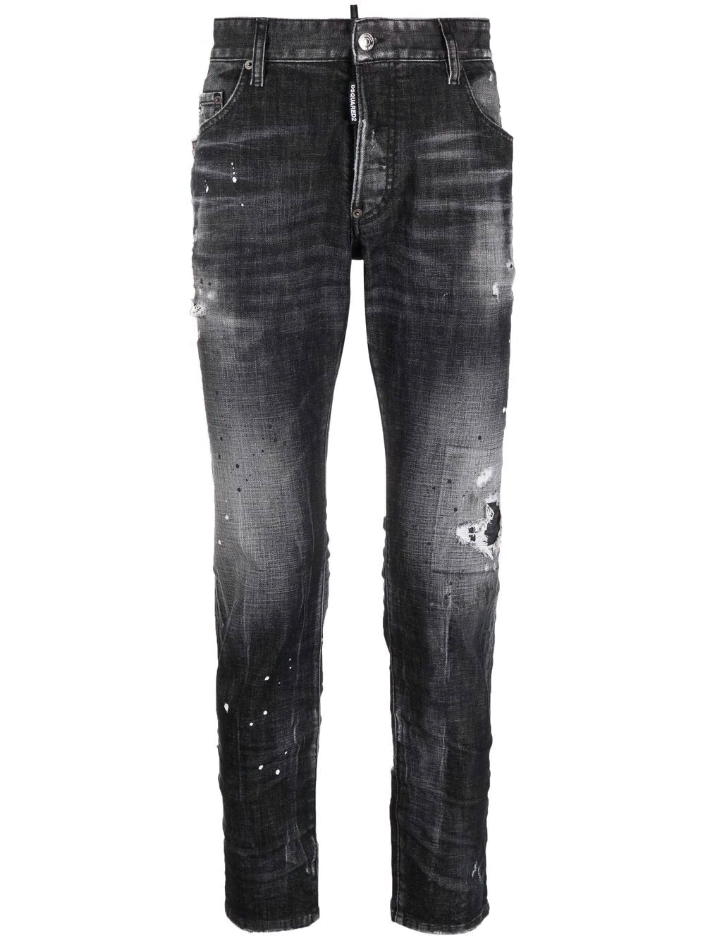 DSQUARED2 Ripped Knee Skater Denim Jeans Black - MAISONDEFASHION.COM