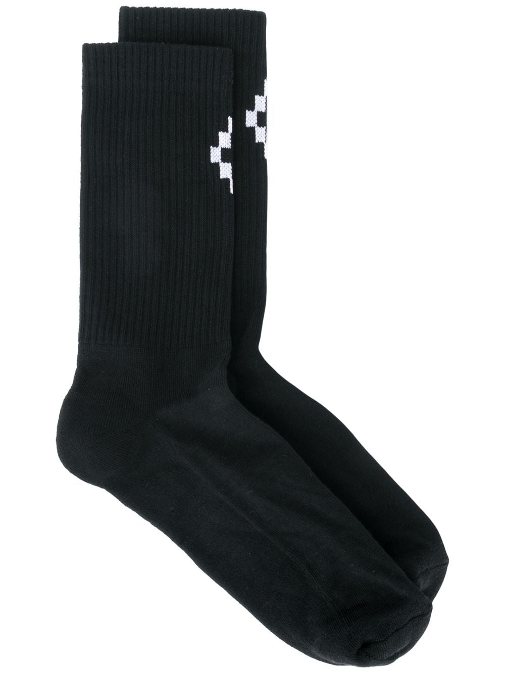 MARCELO BURLON Cross Logo Socks Black - MAISONDEFASHION.COM