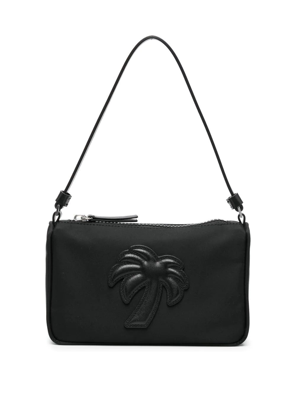 PALM ANGELS WOMEN Big Palm Nylon Pouch Black/Black - MAISONDEFASHION.COM