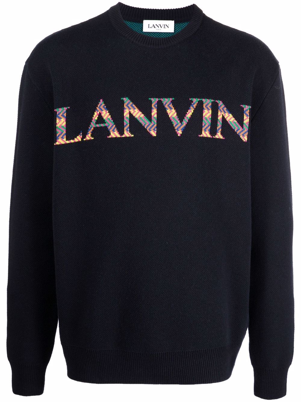 LANVIN Logo Sweatshirt Navy - MAISONDEFASHION.COM